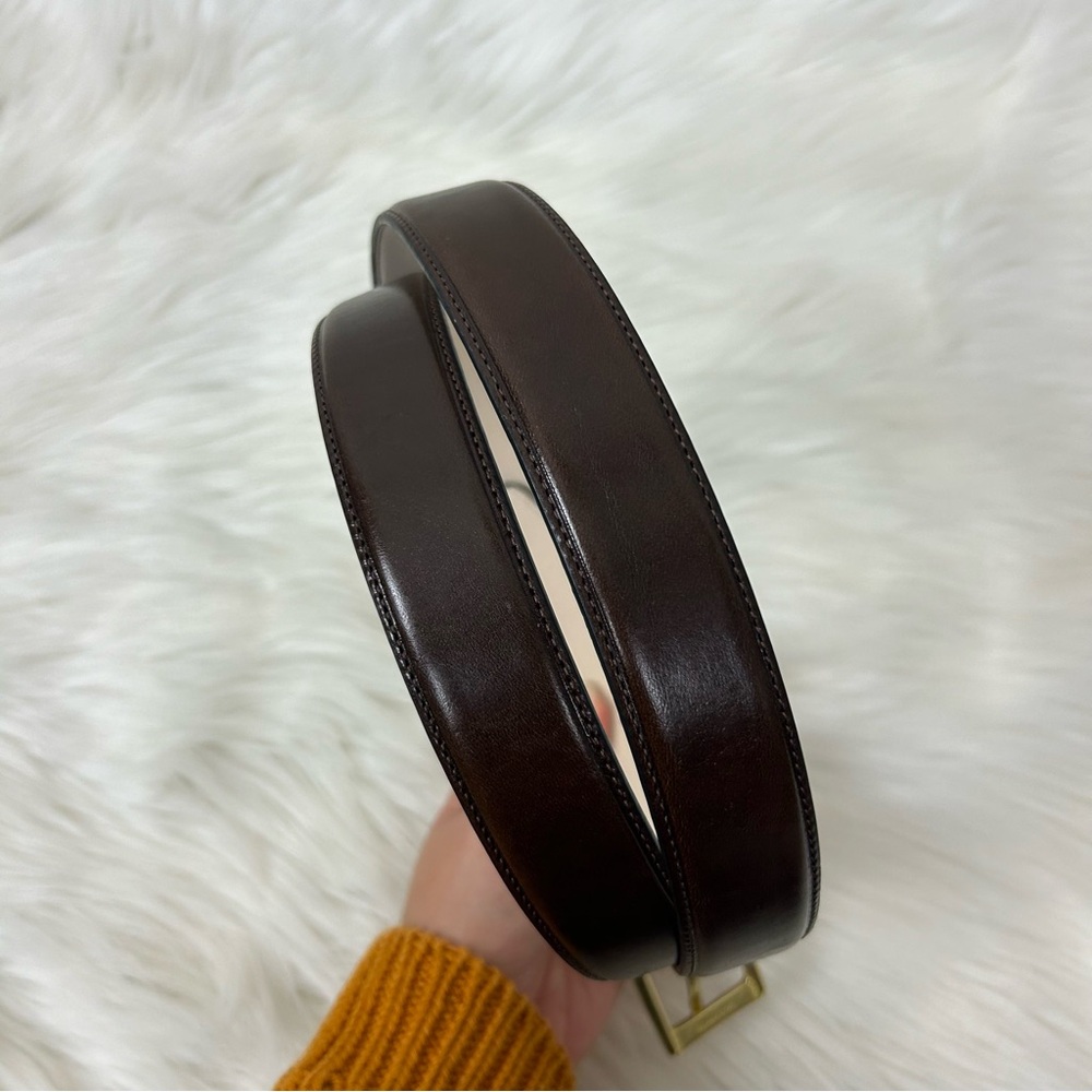 Lands’ End Men’s Dark Brown Leather Belt Size 46 - Picture 6 of 8